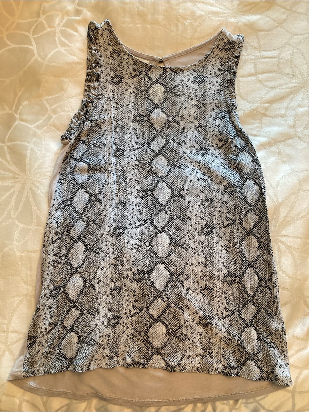 Maurices Gray Snake-Print Sleeveless Blouse